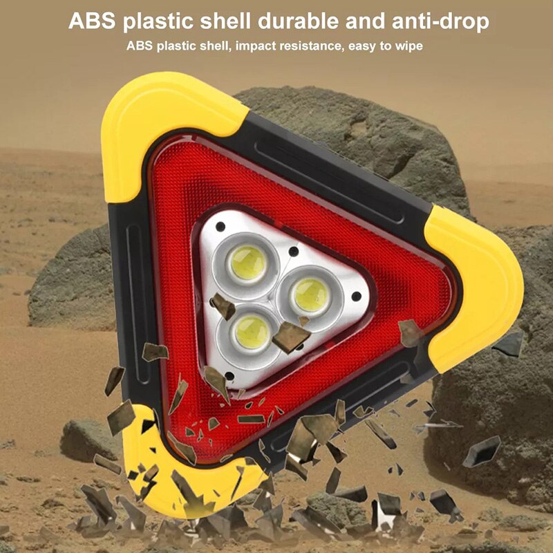 Triangle lumineux d&#39;urgence Led Rechargeable, 5 Modes, pour alarme de risque de panne de véhicule, Kits de sécurité automobile, accessoires