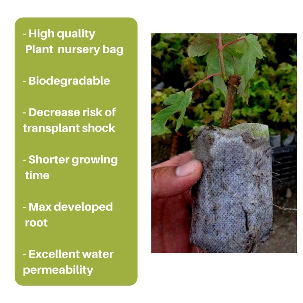 100 stk-pakke 8*10cm stoff voksposer barnehagepotter frøplantehevende ikke-vevde stoffer hageforsyning miljøvern