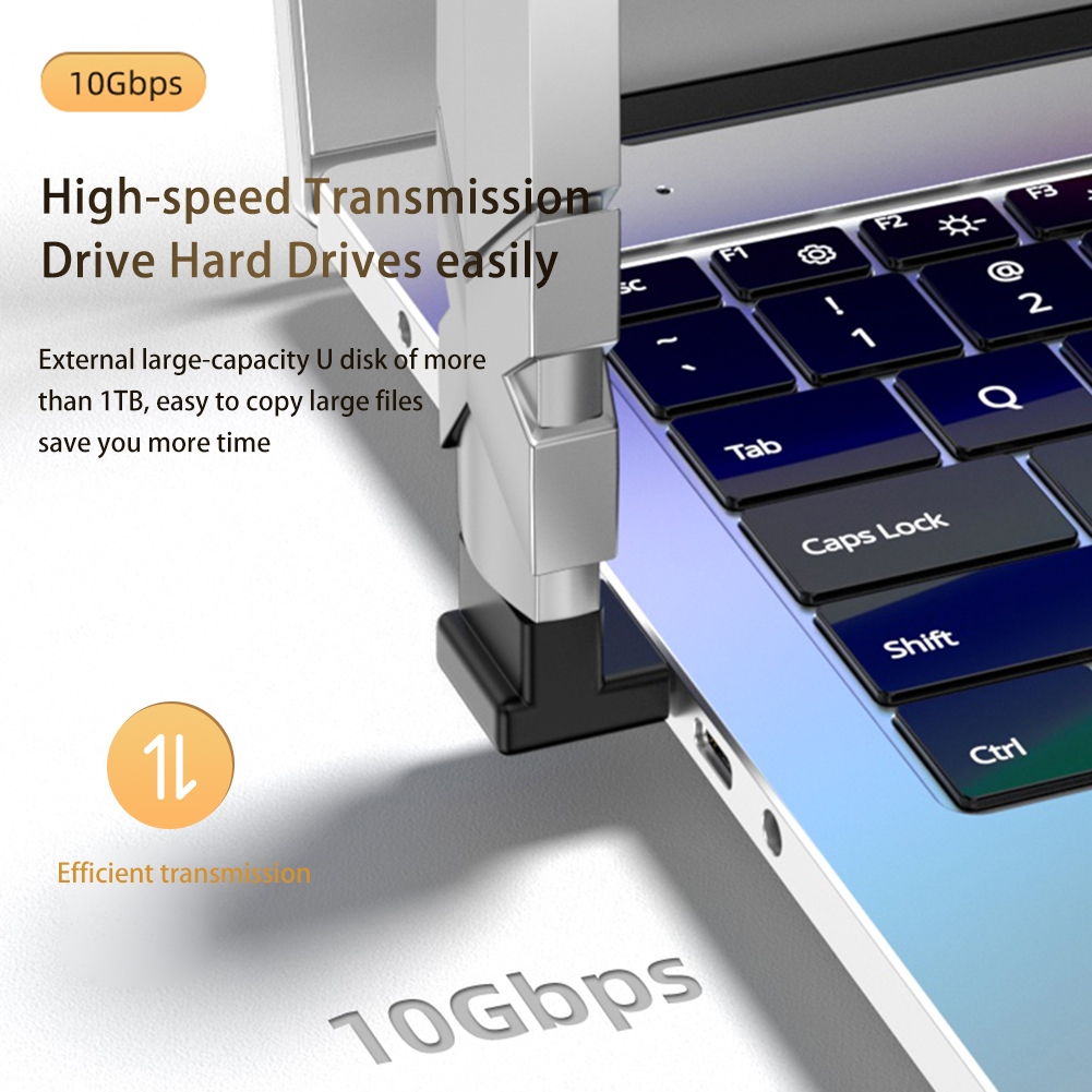 NNBILI 3A Typ C Kolanko USB 3.1 Adapter kabla do ładowania danych Konwerter dla Androida Adapter OTG 90/180 stopni Szybkie ładowanie 10 Gb/s