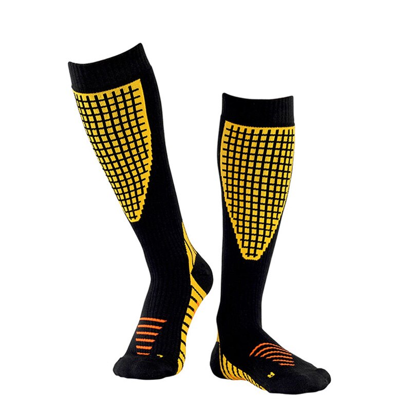 Chaussettes thermiques en coton épais pour homme et femme, 1 paire, chaudes, hiver, longues chaussettes de Ski, sport, Snowboard, escalade, Camping, randonnée, neige: YELLOW / S/M