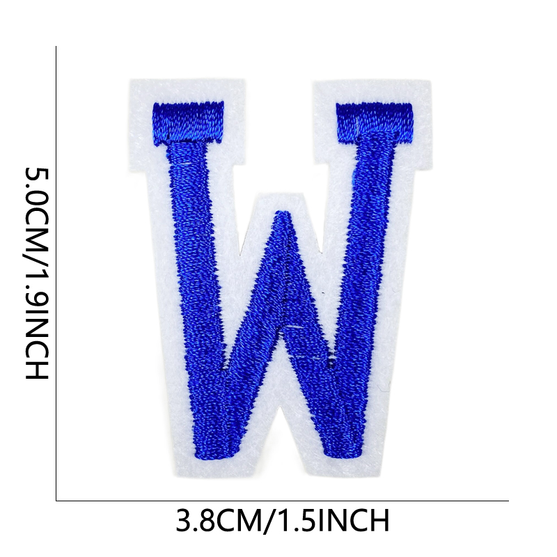 Parches para planchar con letras bordadas azules Para Ropa Mochila Parches Para Naszywki Letras alfabeto coser Bordadas Adhesivas Ropa