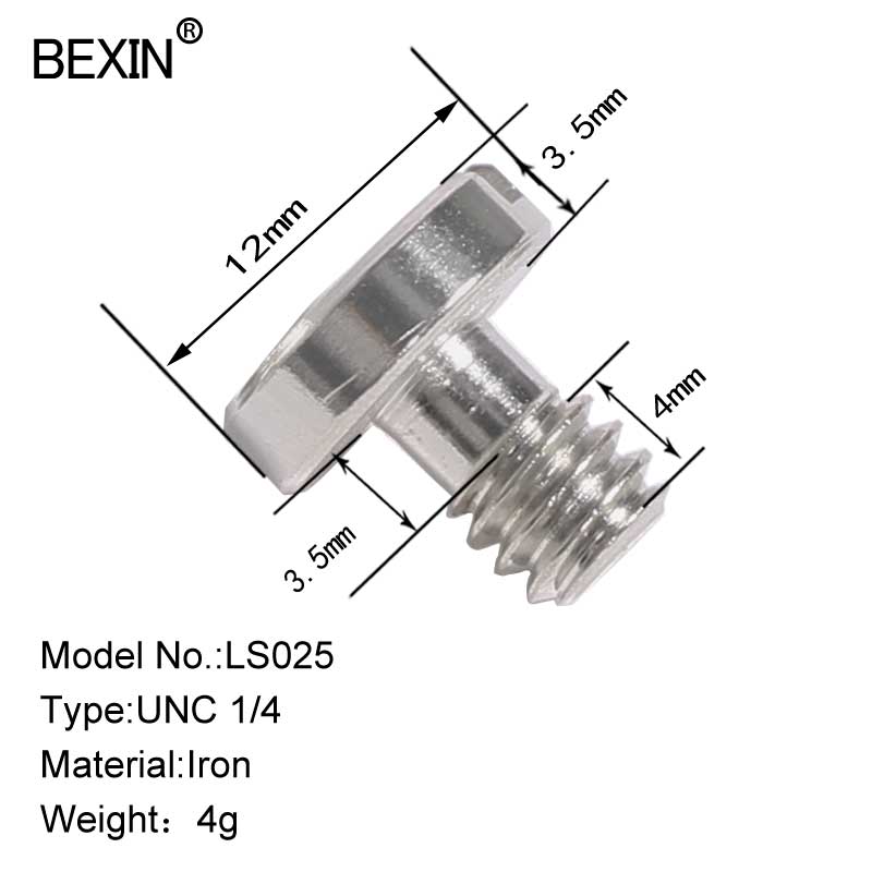 Bexin Camera Schroef Set 1/4 Inch Quick Release Plaat Schroef Dslr Accessoriet Statief Mount Adapter Voor Dslr Camera Statief: LS025  1PC