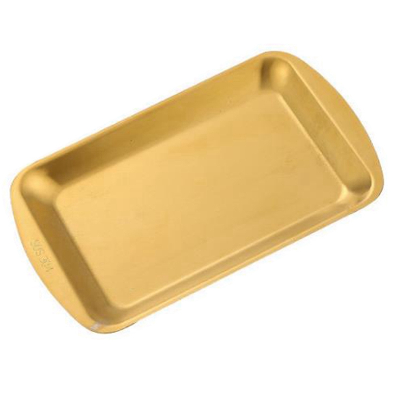 Dinner Plate 304 Stainless Steel Rectangular Plate Korean Barbecue Plate, Sushi Plate, Dessert Tray Storage Tray: green
