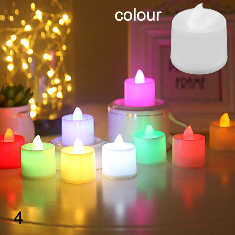 24pc Flameless Led Tealight Candles Battery Operated Warm White Flameless Pillar LED Simulation Candle Birthday Wedding Decor: 4