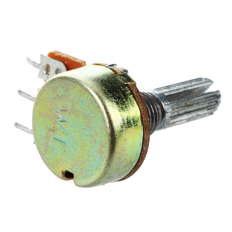 10 pièces 1Uf 50V 105C condensateur électrolytique Radial 5X11Mm & 5 pièces 100K Ohm 3 bornes potentiomètre à arbre rotatif