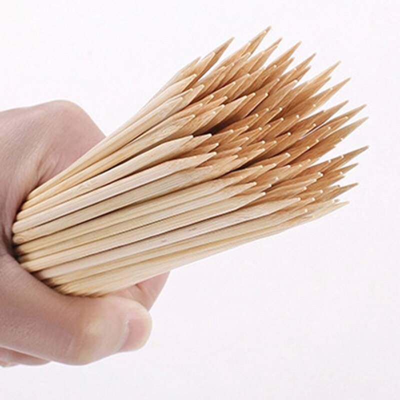 50Pcs Outdoor Barbecue Grillen Bbq Gereedschap 40Cm Houten Party Barbecue Naald Wegwerp Bbq Bamboe Stokjes Natuurlijke Wood Sticks