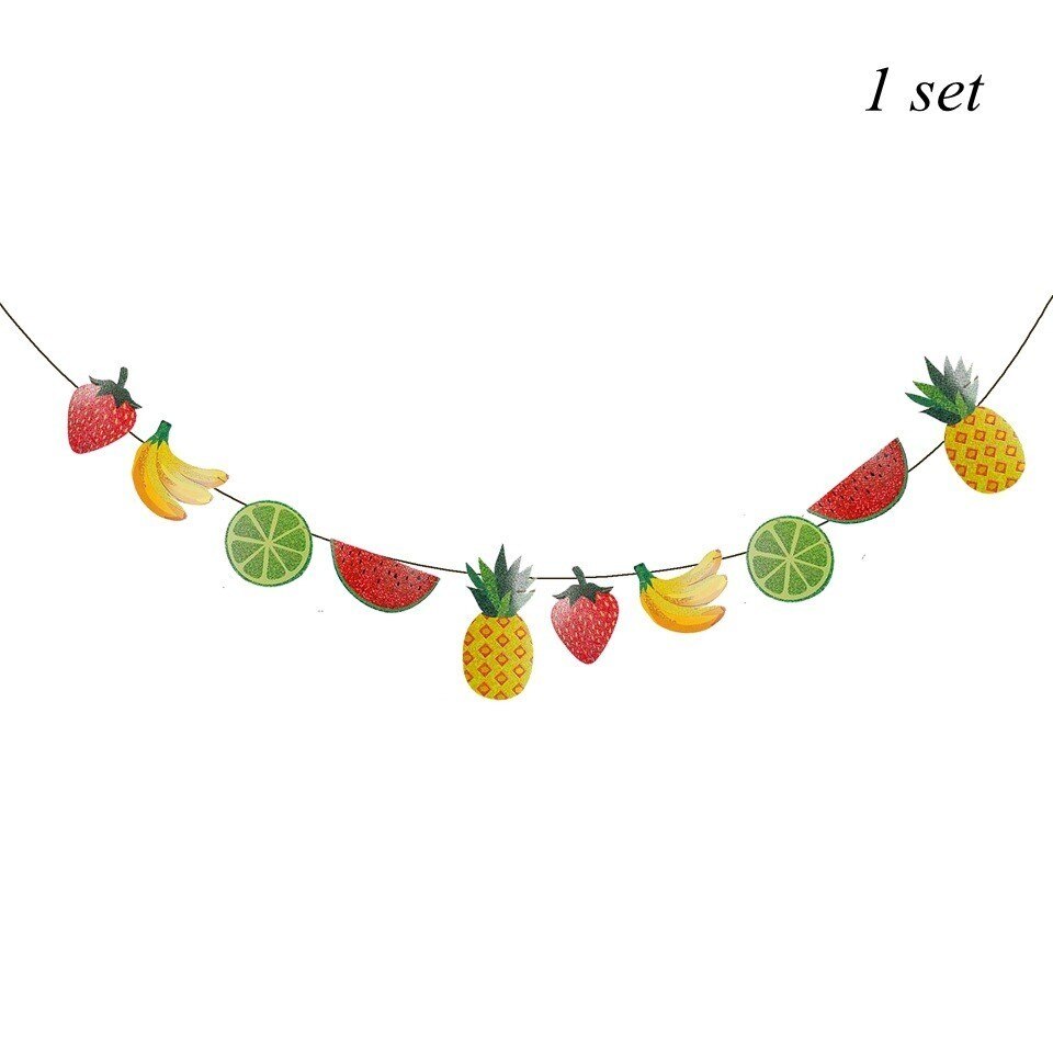 1 sæt dejlige frugter tema vandmelon kage topper led/banner/balloner sommer pool fest bryllup fødselsdag dekoration forsyninger: Frugt banner typea