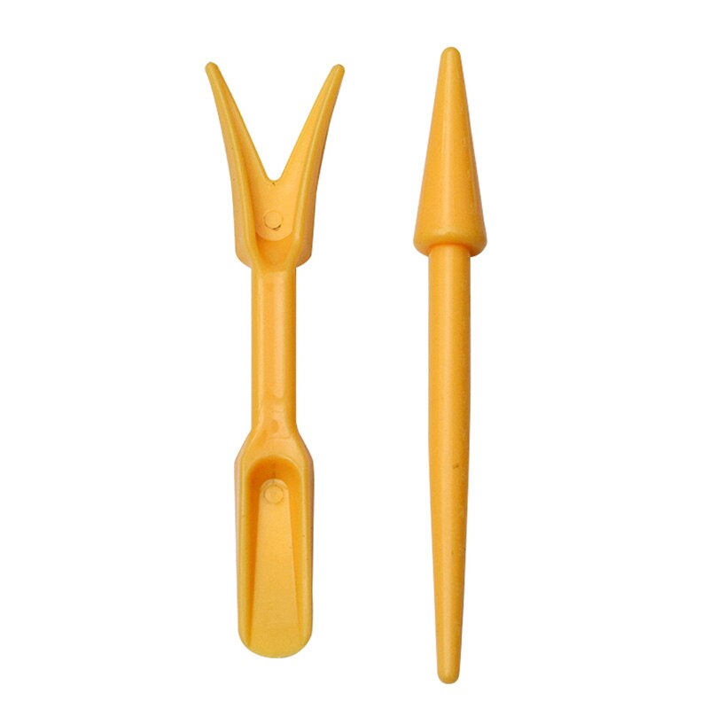 2 uds herramientas para plantar plantadores de dispositivos de Trasplante de plástico herramienta de excavación plantador de semillas de jardín bandejas de vivero: C