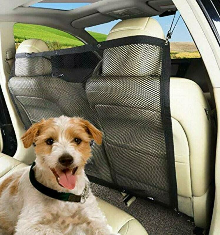 Bil kæledyr barriere mesh hund bil sikkerhed rejse isolering netto køretøj van bagsæde barriere vagt justerbar sikkerhed rejse hund sikkerhed