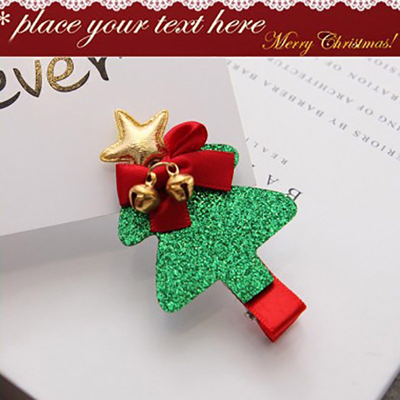 Baby Meisje Haar Clips Elanden Tree Star Kids Haarspelden Headwrap Baby Meisje Haar Accessoires Baby Haar Clips Kerstcadeaus: Christmas Tree