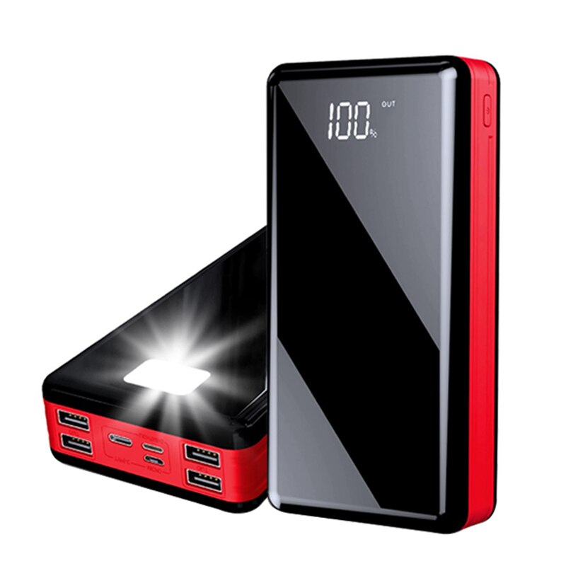 80000Mah Power Bank Draagbare Externe Batterij Digitale Display Charger Led Powerbank Voor Iphone Samsung Xiaomi: Rood