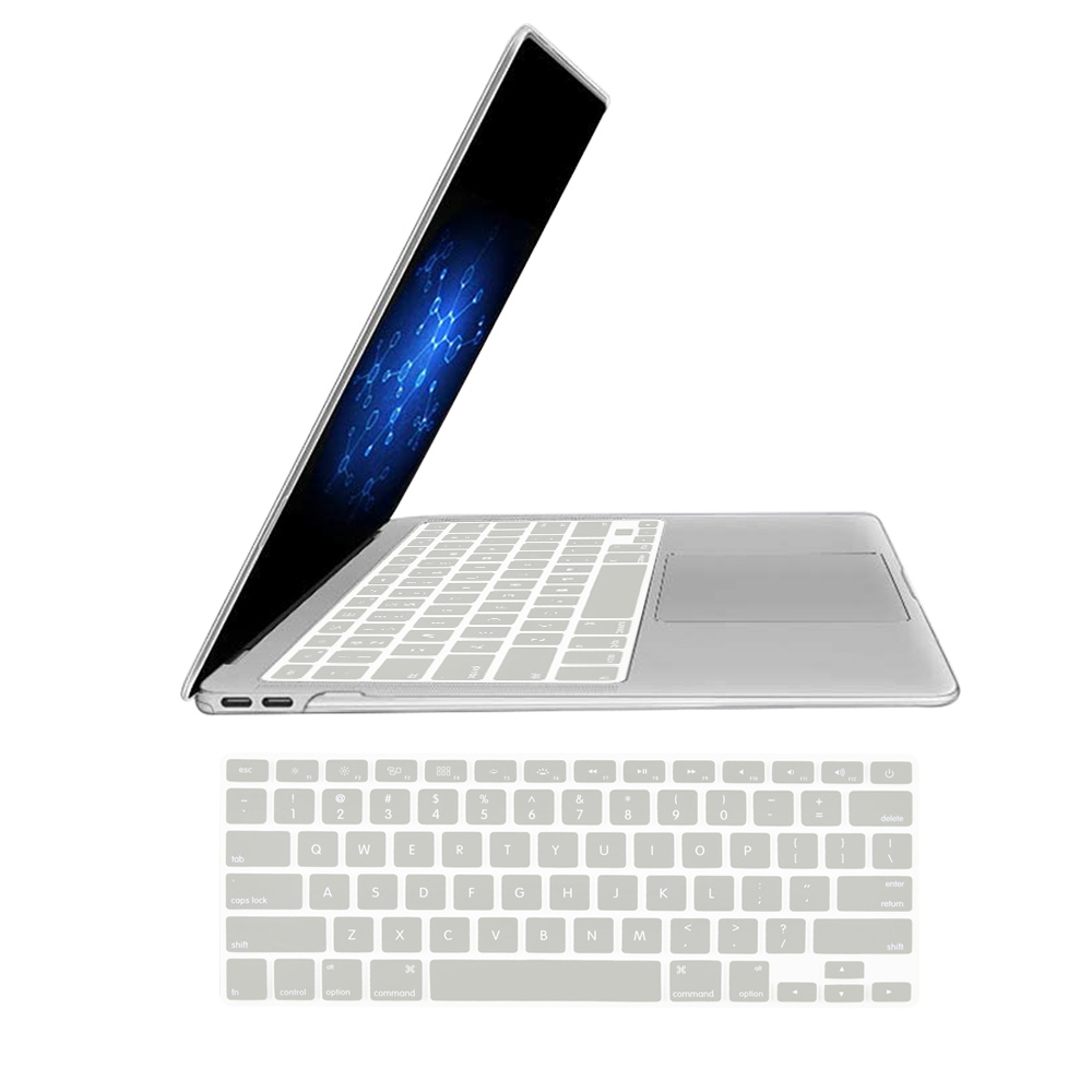 Pegatinas de teclado para Apple Macbook Pro 13 pulgadas A1708/ Macbook 12 pulgadas (A1534), funda de teclado de silicona suave a prueba de polvo: Grey