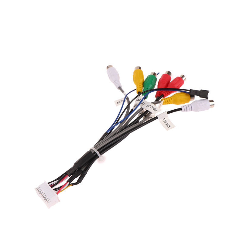 Car Stereo Radio Cable 20 Pin Plug RCA Output AUX Wire Harness Wiring Connector With Fan Header For ZHANGXUN Android Navigation