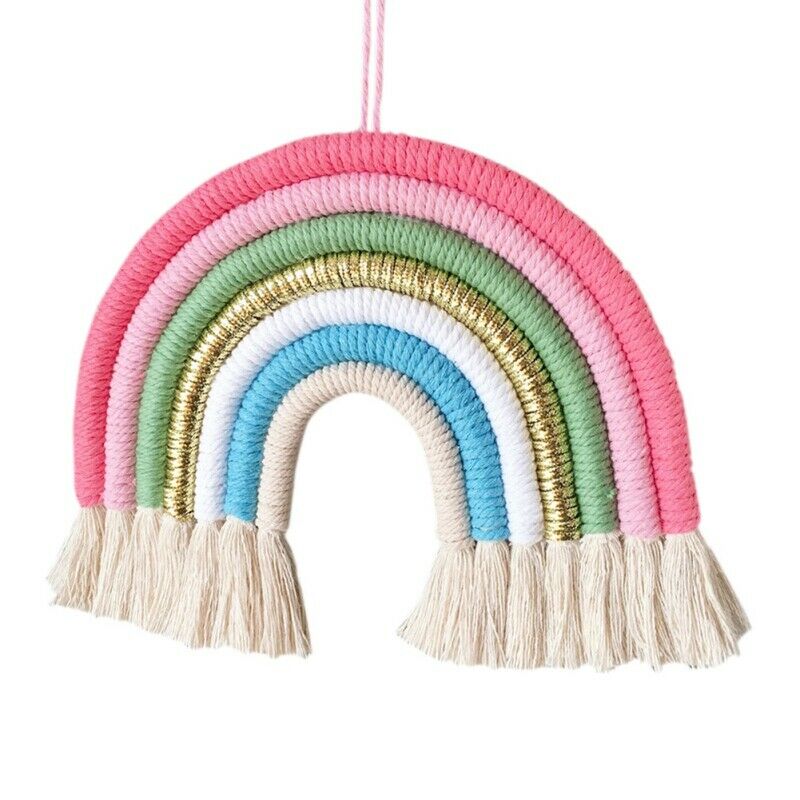 Kleurrijke Regenboog Macrame Tapestry Opknoping Geweven Macrame Tapestry Handgemaakte Woondecoratie Craft Voor Kinderen Room Decor: C