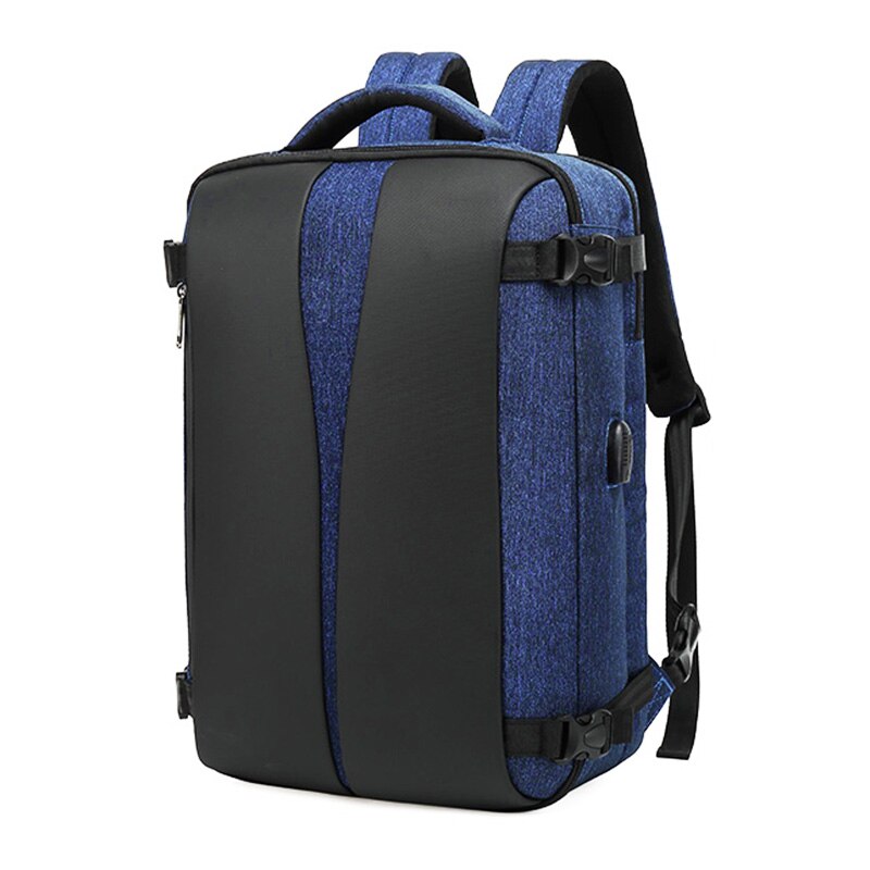 Mochila De Negocios Laptop hombre 17 Notebook hombres mochila antirrobo masculino paquete trasero cargador USB negro bolsa de viaje al aire libre mochilas escolares: Blue