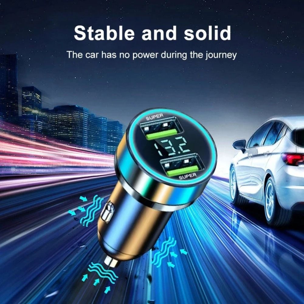 Cargador de teléfono para coche con puertos USB duales, adaptador tipo C de carga rápida de 240W para coche de 12-24v, no se puede apagar fácilmente