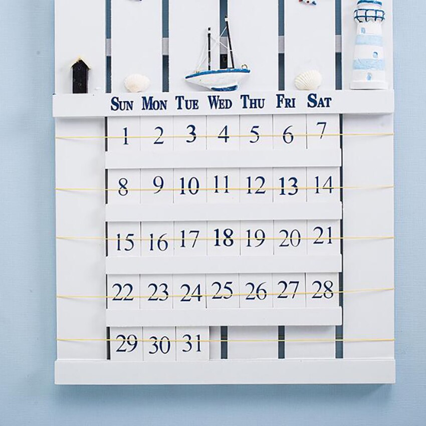 Wooden Hanging Wall Calendar Handmade Resin Shell Perpetual Calendar, Year Calendars Crafts Decoration Ornaments
