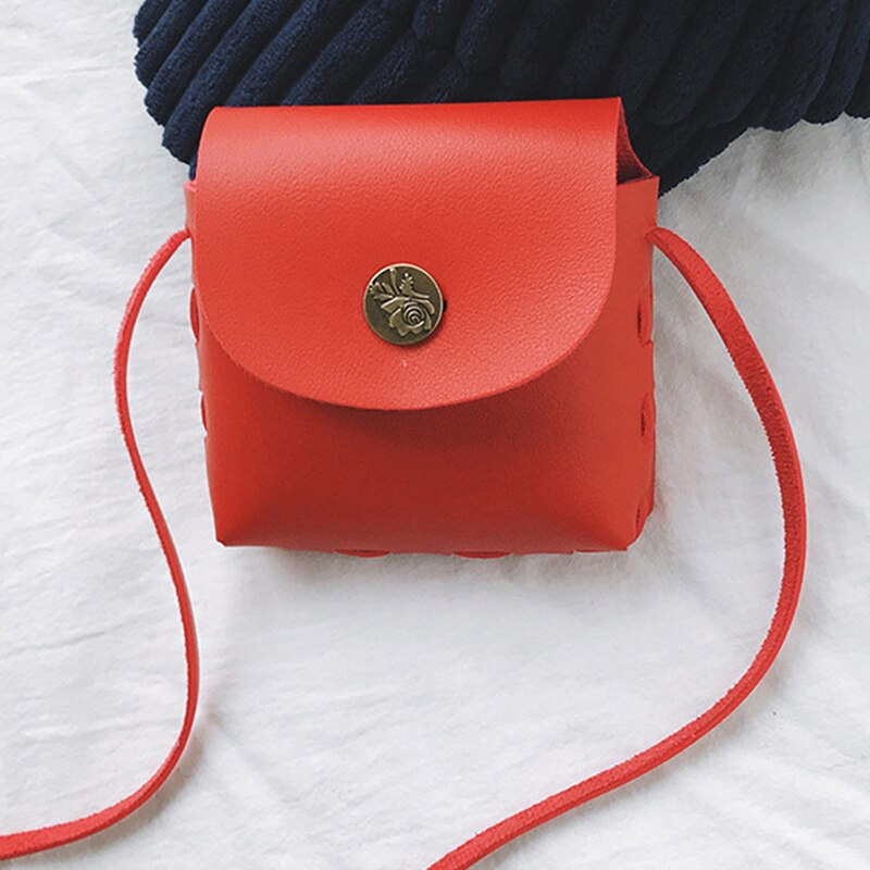 Møntpung til piger drenge håndtaske børn pung møntpung barn lille pung flap vintage babytaske: Rød