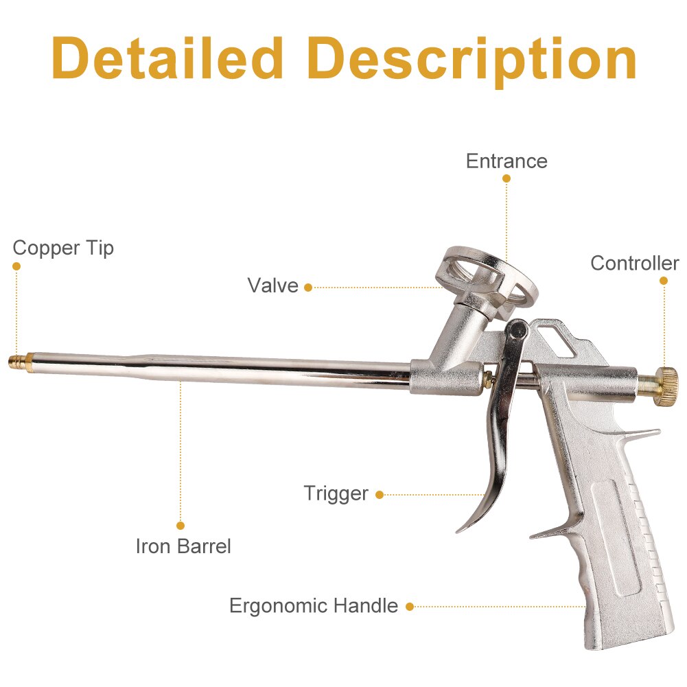 Pistolet robić natryskiwania pianki pistolet robić rozprężania pistoletu akcesoria robić dozowania poliuretanu 1 szt. Materiały ze stopu A-130 pistolet robić kleju bąbelkowego