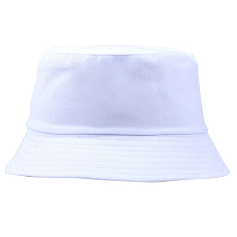 1 pièces couleur bonbon seau chapeaux femmes hommes noir blanc Panama seau chapeau homme femme Hip Hop crème solaire pêche pêcheur chapeau: white