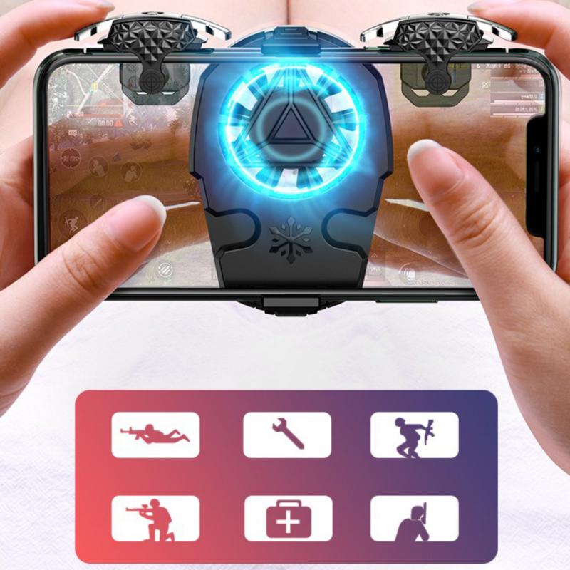 Mobile Phone Radiator USB Game Cooler System Cooling Fan Gamepad Holder Stand Radiator For Iphone Xiaomi Huawei Phone Cooler