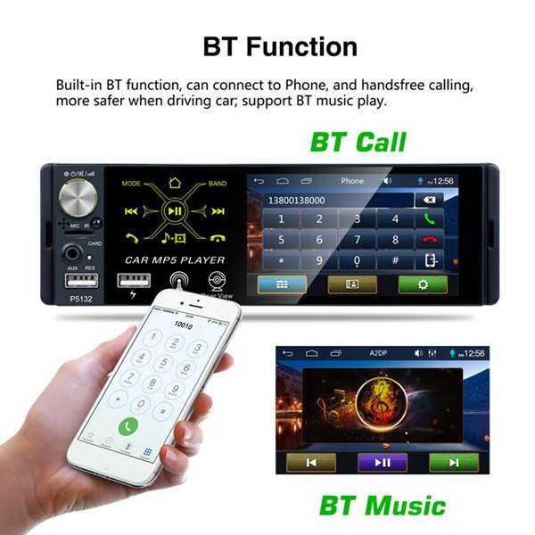 Autoradio voiture MP5 lecteur vidéo 1 Din Contact Sn 4.1 pouce Contact Sn Bluetooth FM / AM / RDS AUX TF USB télécommande wi