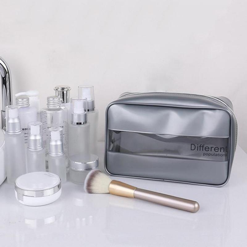 Waterproof Portable Makeup Bag Beautician Cosmetic Bag Beauty Case Toiletry Bag Travel Pouch Wash Bags Toothbrush Women Leather