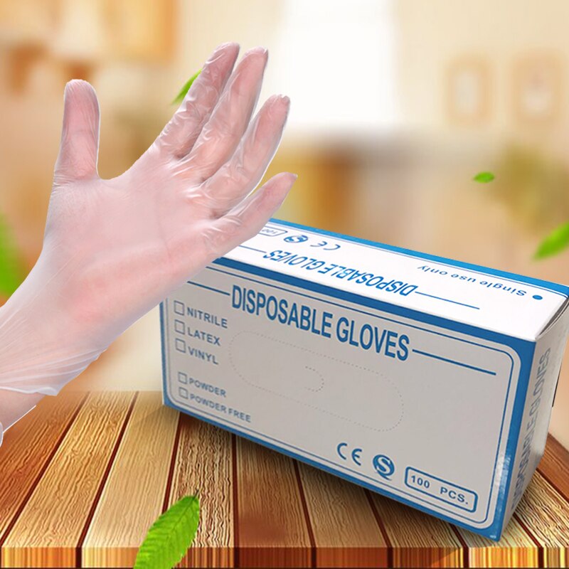 100Pcs/Box Hygiene Protective Disposable PVC Gloves for Kitchen Cooking Cleaning anti-virus Gloves