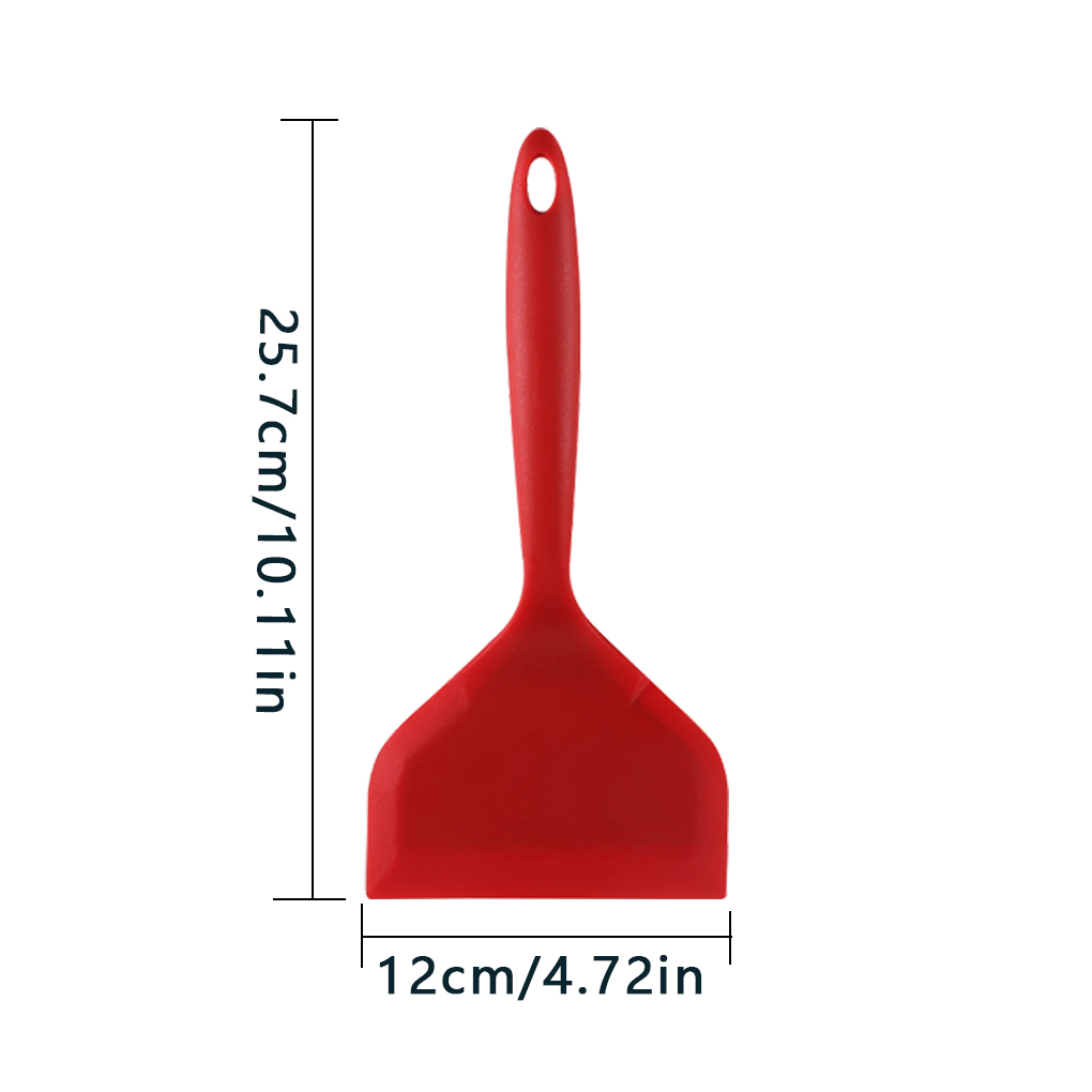 Silicone Kitchen Utensils Spatula Meat Egg Kitchen Scraper Pizza Cooking Tools Non-stick Shovel: Red