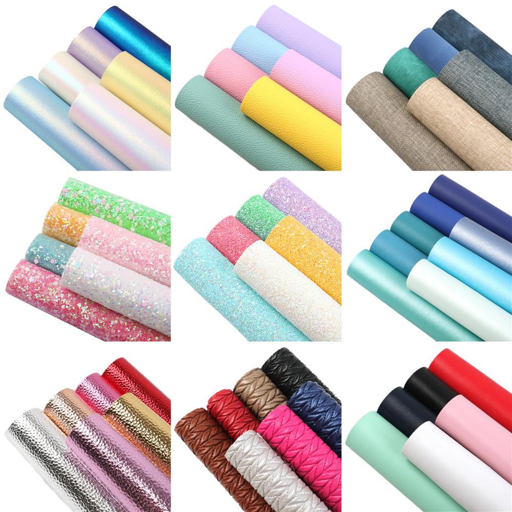 A5/ 15*21cm cor sólida brilho litchi colisão textura do falso conjunto de couro sintético para arcos de cabelo brincos saco diy artesanal vinil