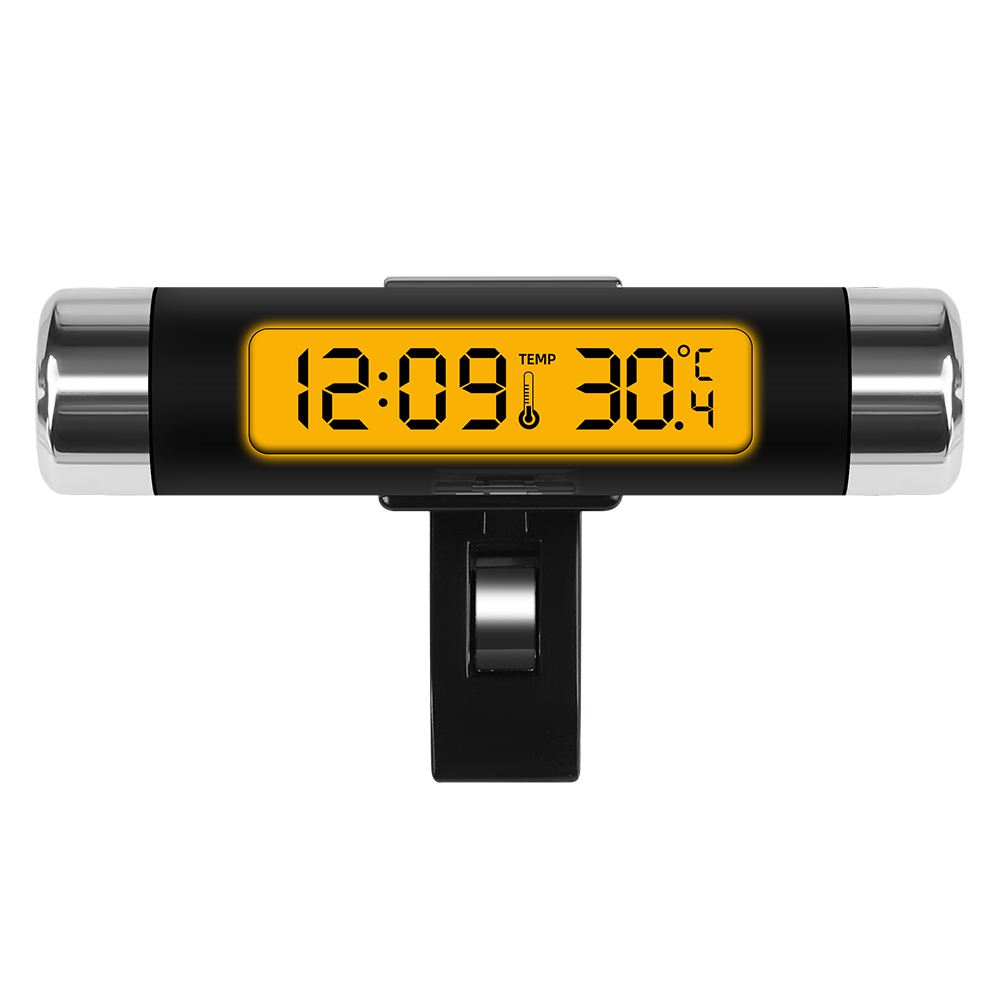 2 In 1 Auto Digitale Lcd Klok/Temperatuur Display Elektronische Klok Thermometer Auto Digitale Tijd Klok Auto Accessoire: Rood