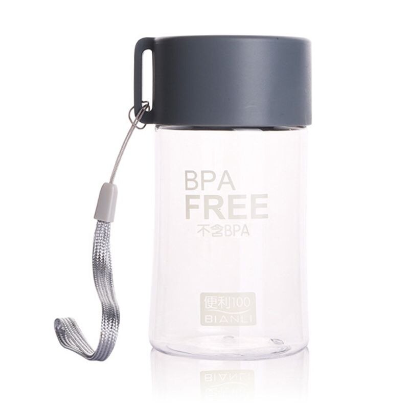 Mini bouteille d&#39;eau en plastique de 150Ml, petite bouteille d&#39;eau mignonne pour enfants, Portable, étanche: Gris clair