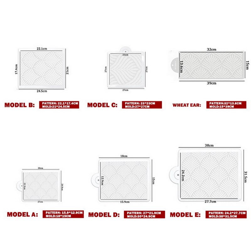 Hvede spike mønster kage stencil plast blonder kage boder stencils skabelon diy tegning skimmel kage dekorere diy værktøj bageware