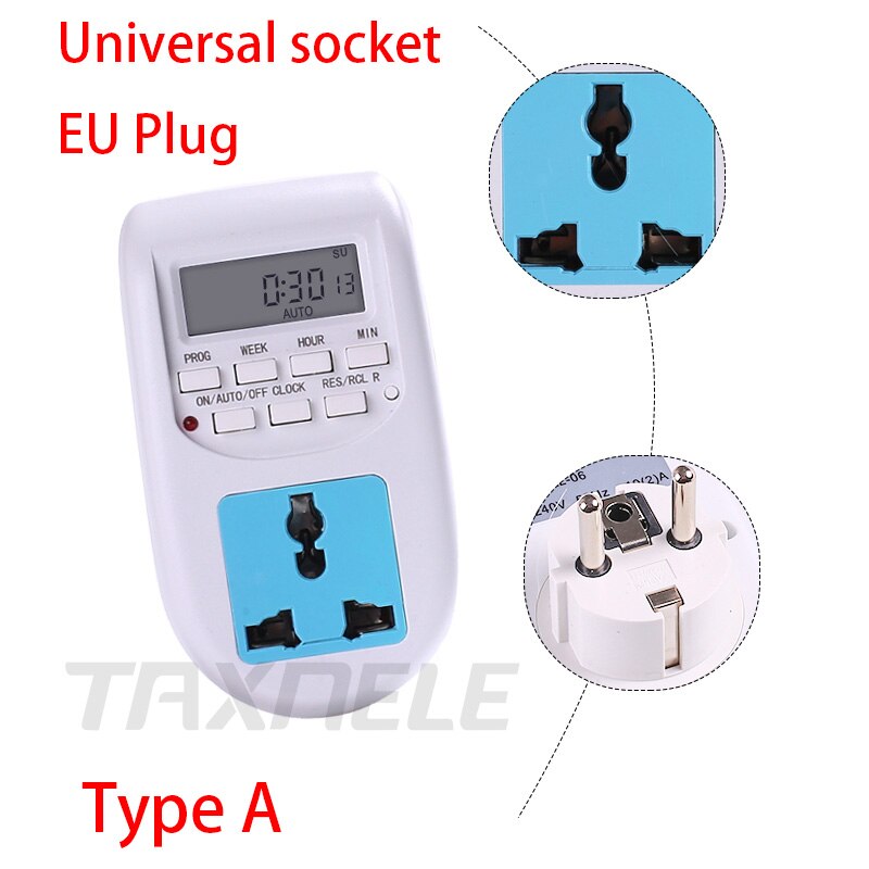 Digitale Programmierbare Timer Schalter 220V 230V 50HZ 60HZ 7 Tage Wöchentlich Programmierbare LCD Anzeige Energie Timer zeit Schalter Relais 10A: Typ A