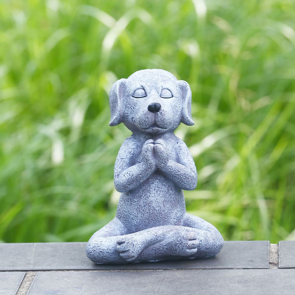 Meditation Yoga Dog Statue Collectable Exquisite Small Statues Home Office Desk Decoration Ornament Toy