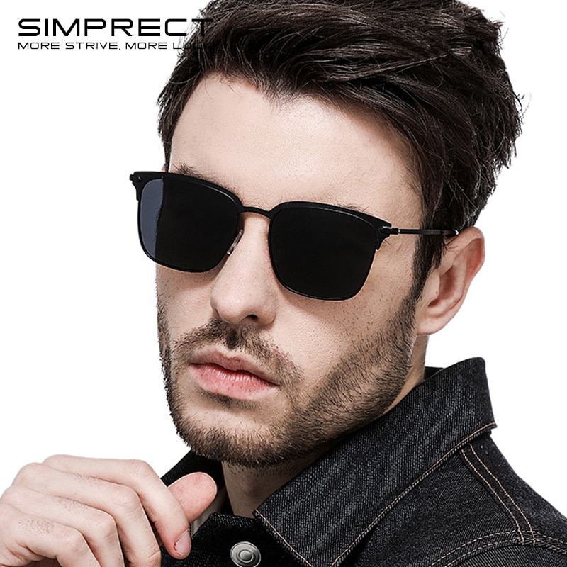 Simprect Gepolariseerde Zonnebril Mannen UV400 Vierkante Zonnebril Retro Zonnebril Voor Mannen Anti-Glare Bestuurder Oculos