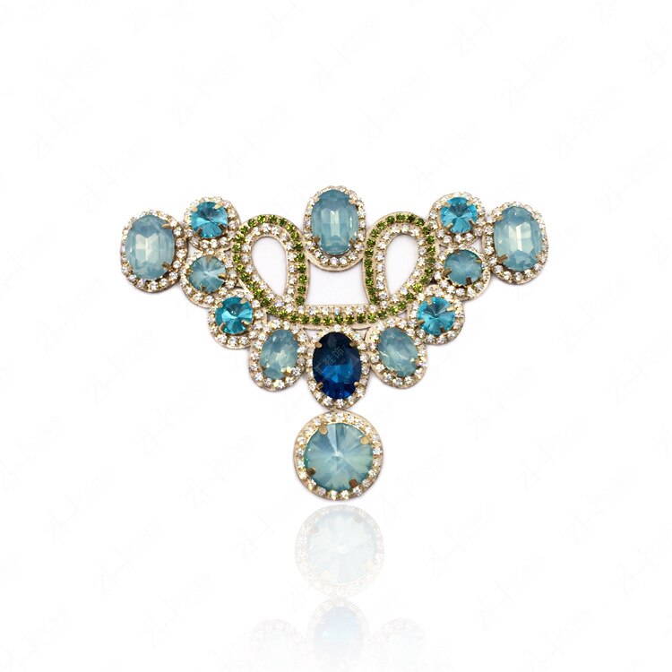 1pcs Bridal Wedding Party Shoes Accessories High Heels Shoes DIY Manual Rhinestone flower Sandals Boots Shoe Decorations Patches: Blue