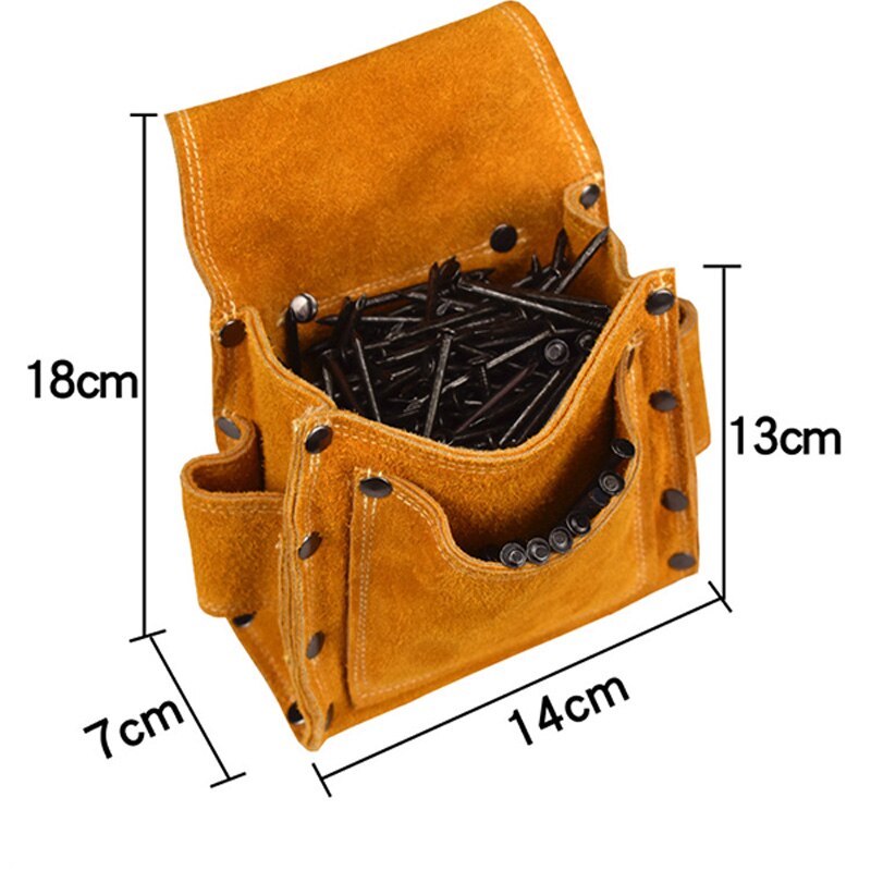 Værktøj talje taske slidstærk træbearbejdning negle opbevaringspose med bælte til elektrisk skruetrækker sikkerhedshammer