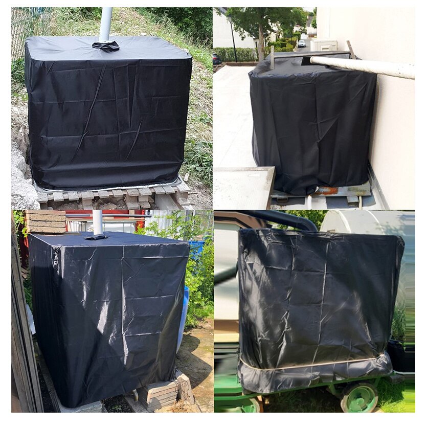 Black 210D/420D Oxford Water Tank Protector for 1000 Liters IBC Container Outdoor Waterproof Sunscreen IBC Tank Cover