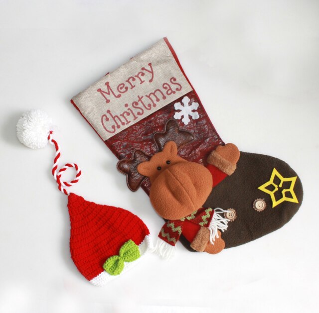 Calcetines grandes de Navidad para bebé recién nacido, accesorios de fotografía, trajes para niño y niña, conjunto de sombrero y monos, ropa de bebé, Mono: DEER