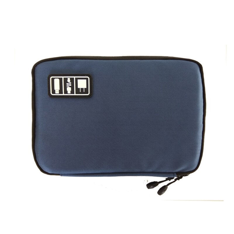 Electronic Accessories Travel Bag Nylon Mens Travel Organizer For Date Line SD Card USB Cable Digital Device Bag: Deep Blue