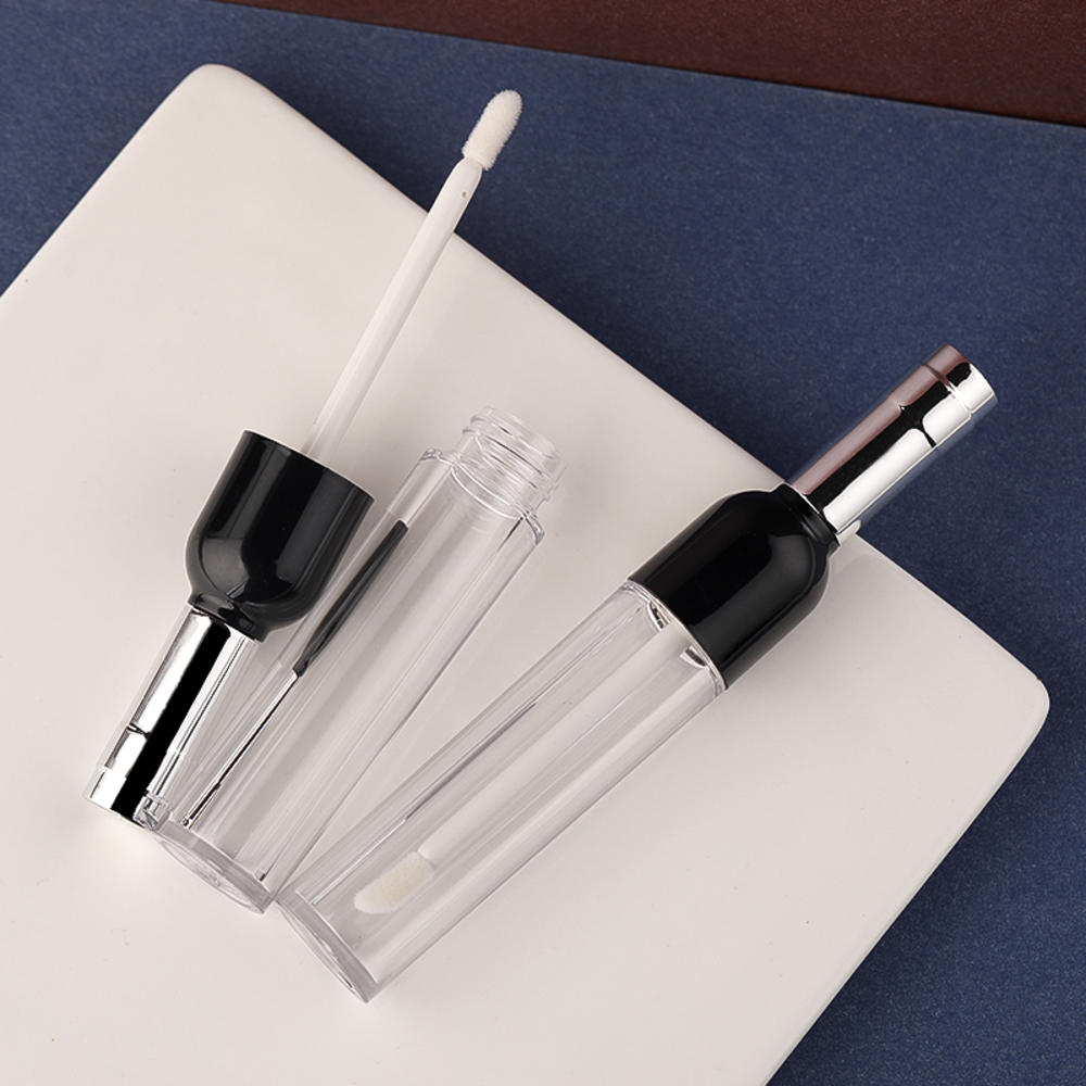 5-7ml Leere Wein Förmigen Lippe Glanz Rohr Lippenstift Rohre Silber/Gold/verrotten/Rosa Reffilable flasche Kosmetische Verpackung Container: Silber-
