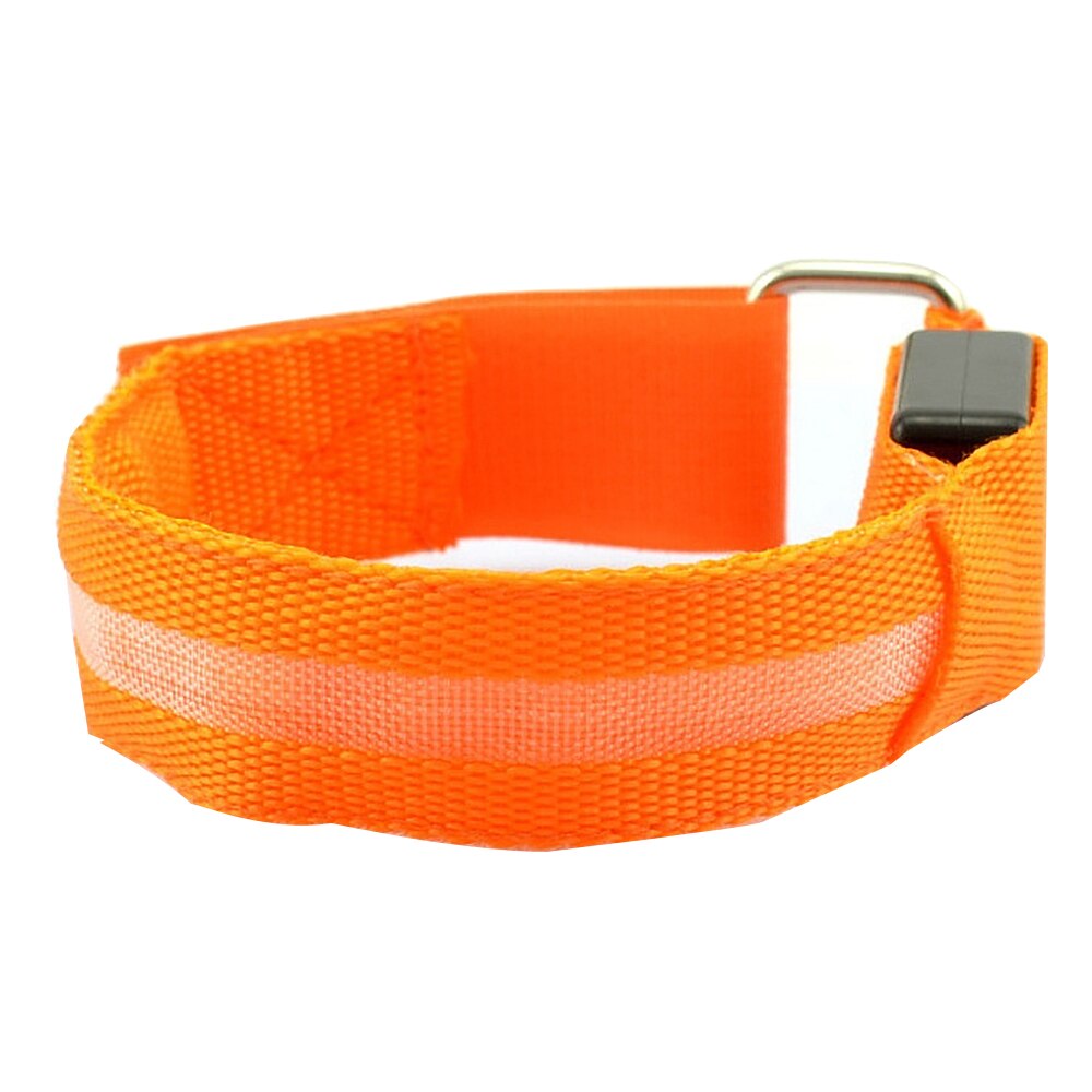 Brazalete luminoso LED para correr de noche con carga USB, correa de seguridad reflectante nocturna, para exteriores, deportivas luminosas: orange
