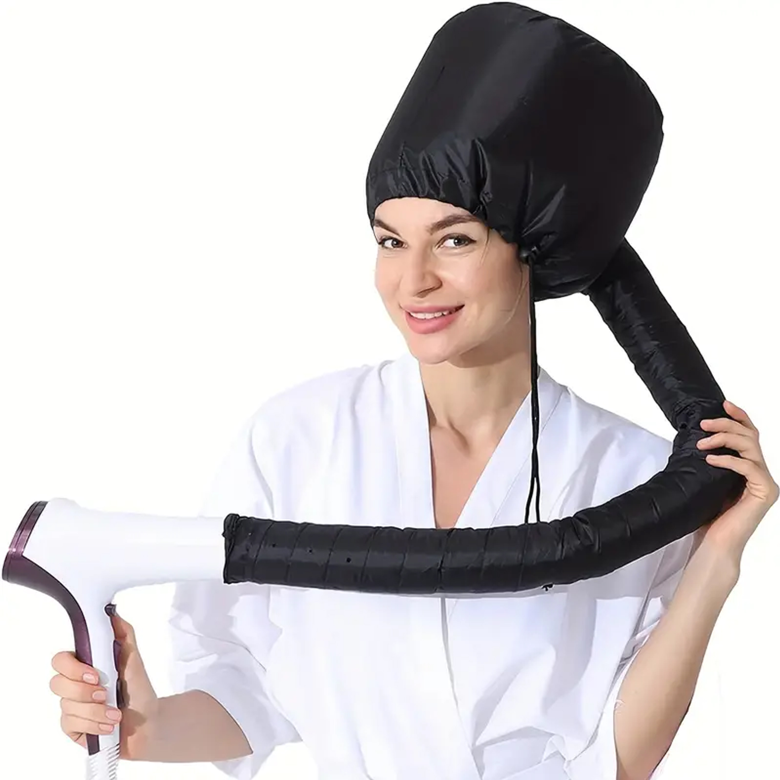 Cuffia per asciugacapelli portatile Cuffia per asciugacapelli per uomo pigro Asciugacapelli ad asciugatura rapida impostato di riscaldamento Cuffia da forno per olio Asciugatura rapida per uso domestico: nero