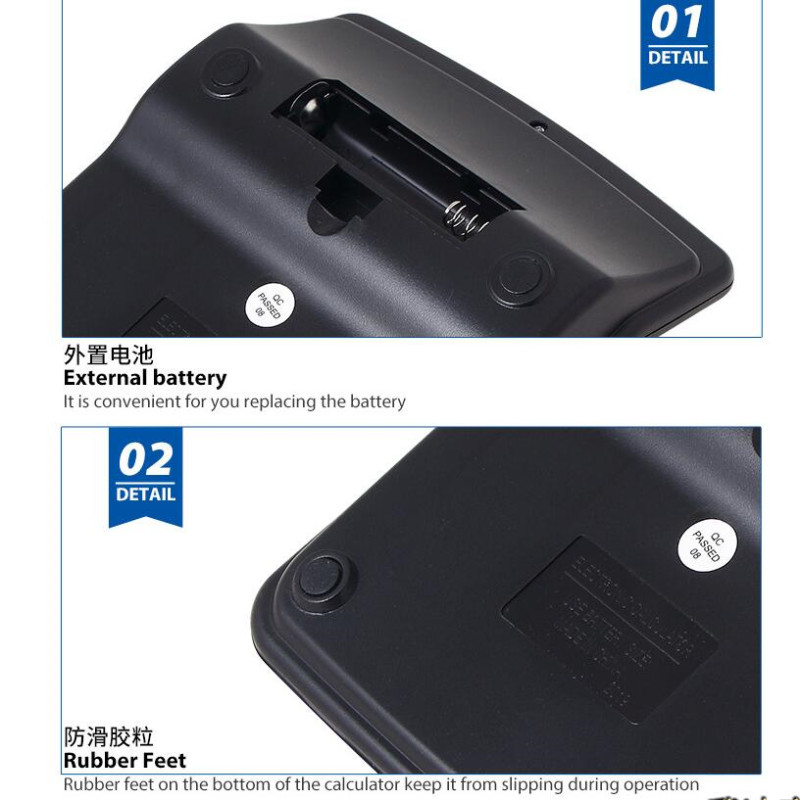 837se solar-tischrechner, dual-power, transparente taste, 12- bit-rechner für büro, finanzen, schule