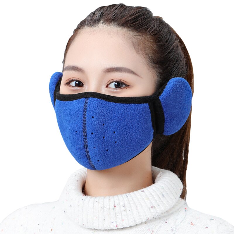 Winter Unisex Breathable Holes Mask Cold-Proof Thermal Mask Earmuffs Two-In-One Wrap Band Ear Warmer Outdoor Riding Ear Muff