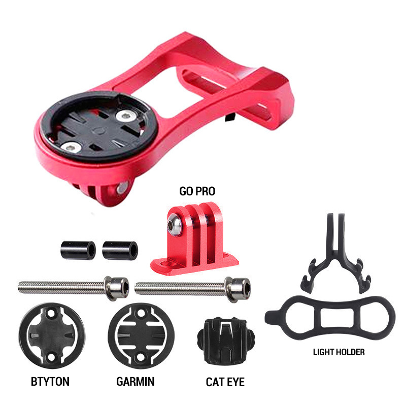 Bicycle Computer Camera Holder Aluminum Alloy Bike Handlebar Mount Equipment Mountain Road Cycling Bracket for Garmin RR7322: Red