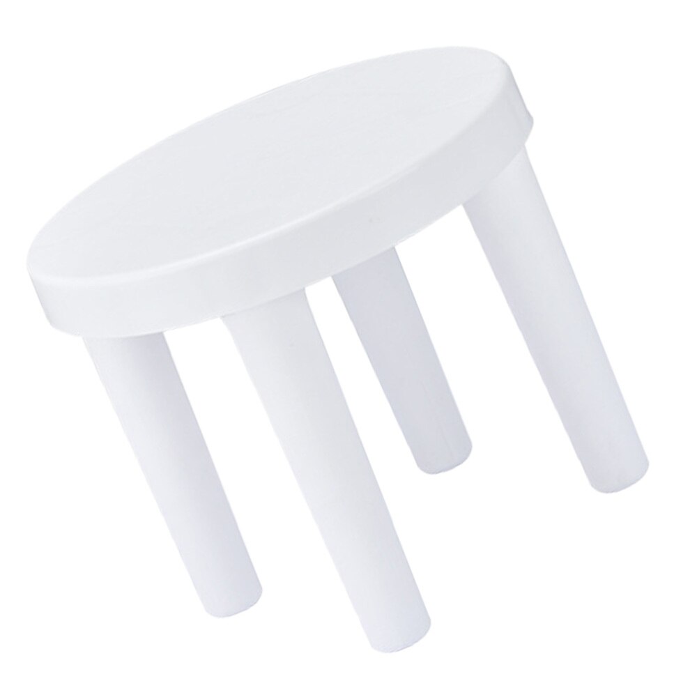 1pc plastik lille, lav skammel badeværelse skridsikker rund afføring (hvid)