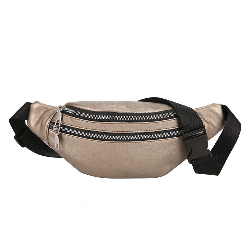 Kleine Taille Tasche frauen 2020Neu lässig Schulter Tasche Einfache Mädchen der Brust Tasche Bote Tasche: golden