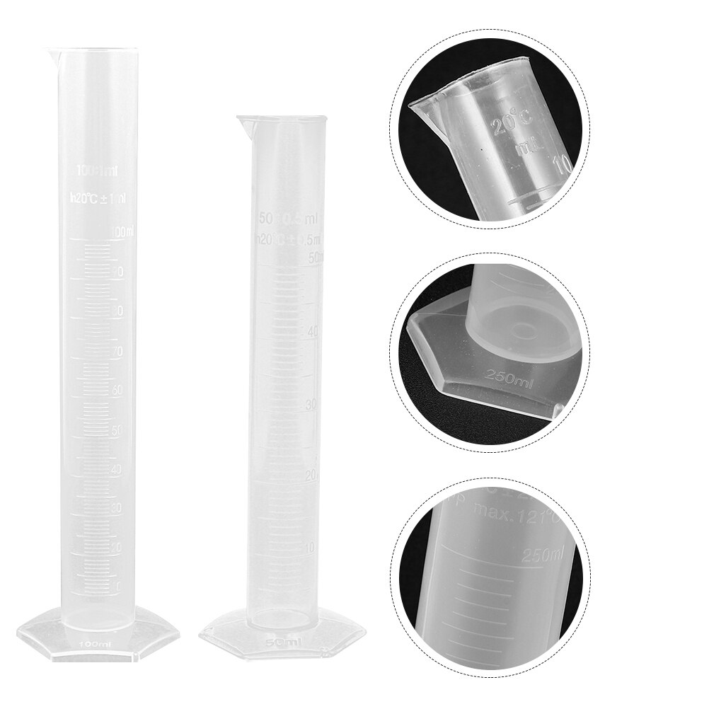 1Pc Plastic Cylinders Measuring Cylinders Test Tube with Scale